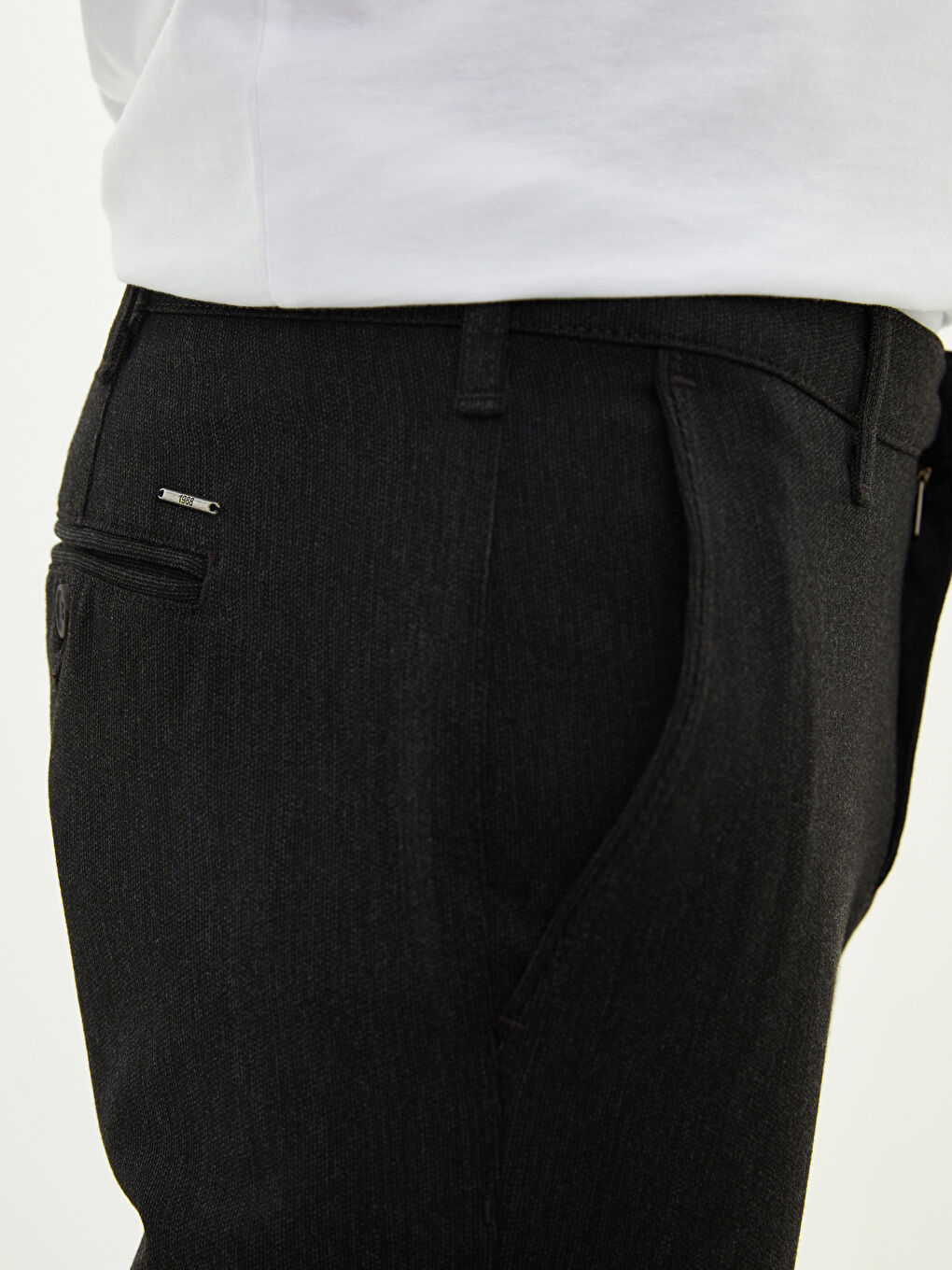 Antrasit Slim Fit Dokulu Erkek Pantolon-2