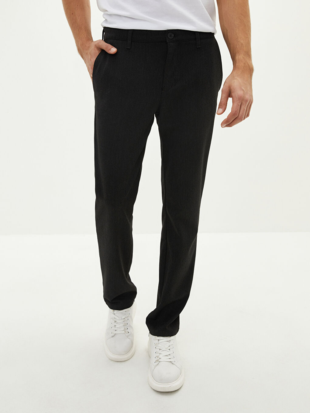 Antrasit Slim Fit Dokulu Erkek Pantolon-3
