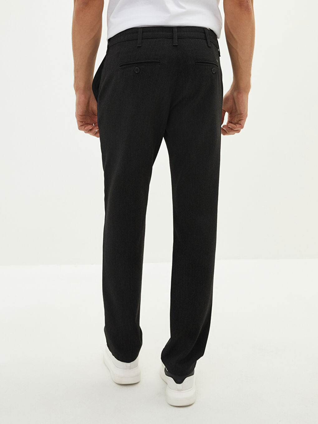 Antrasit Slim Fit Dokulu Erkek Pantolon-4
