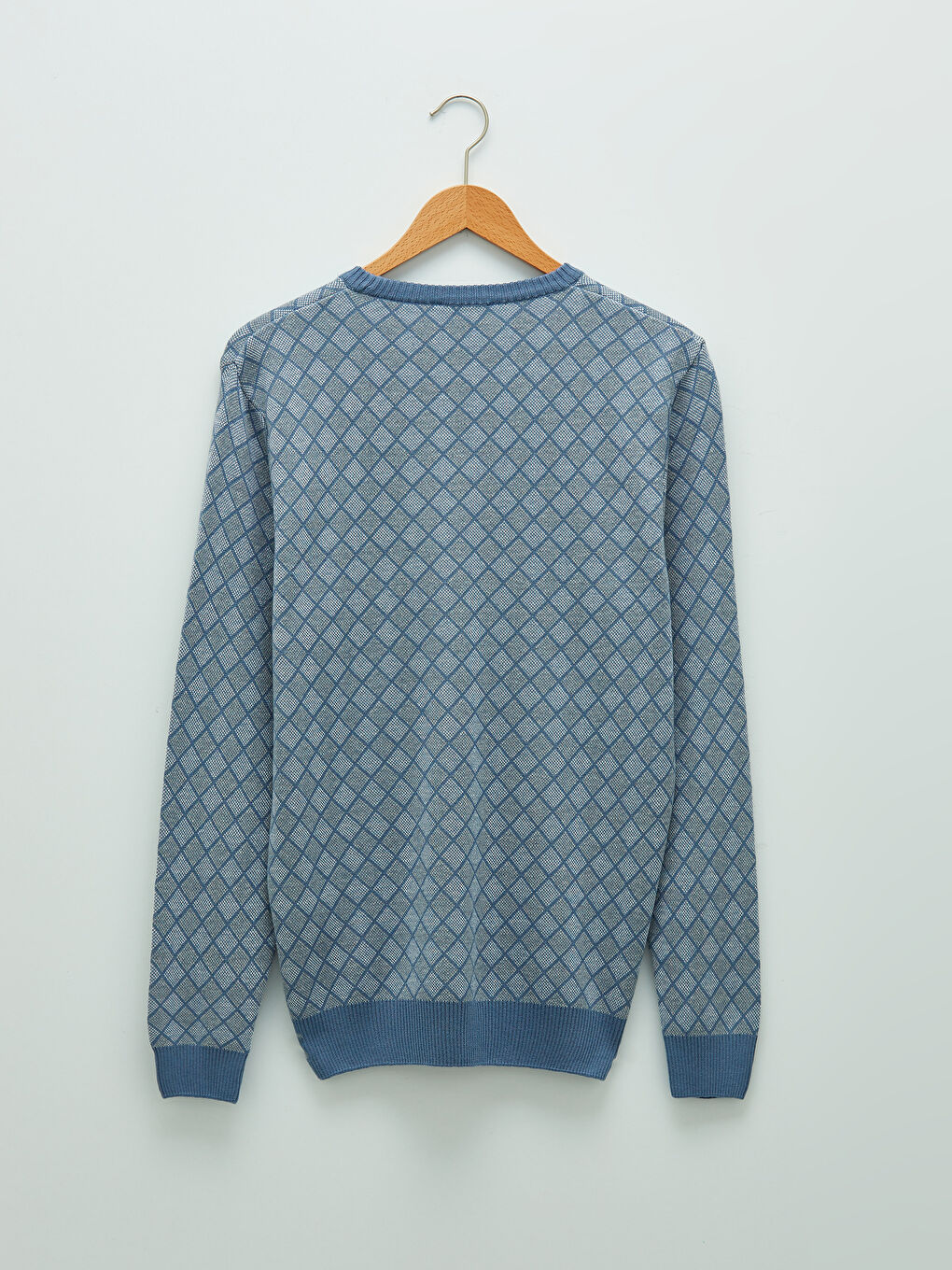 İndigo Bisiklet Yaka Uzun Kollu Desenli Erkek Triko Kazak-7