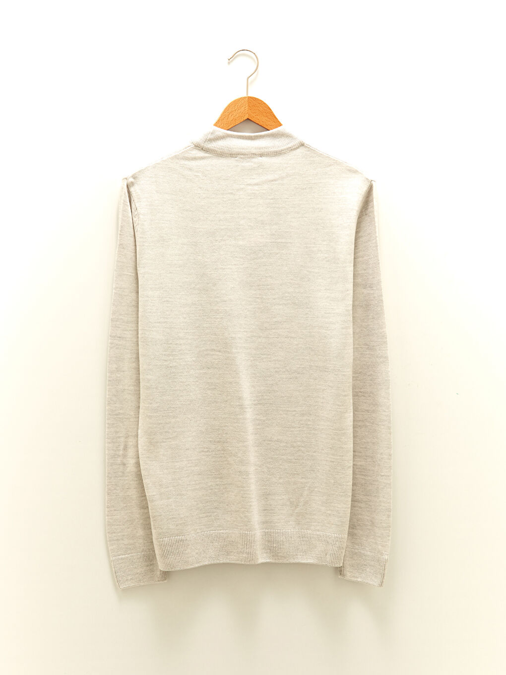 Gri Yarım Balıkçı Yaka Uzun Kollu Erkek Triko Kazak-9