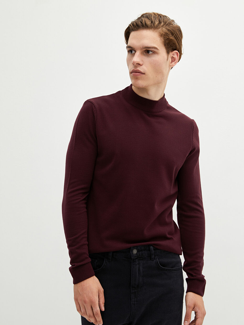 Half Turtleneck Long Sleeve Men's Knitwear Sweater-2