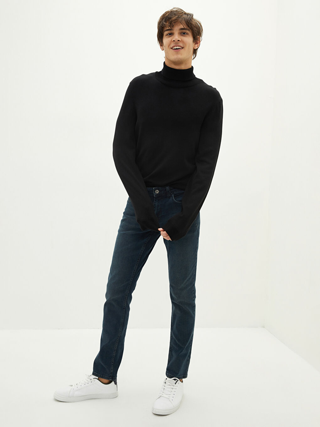 Half Turtleneck Long Sleeve Men's Knitwear Sweater-6