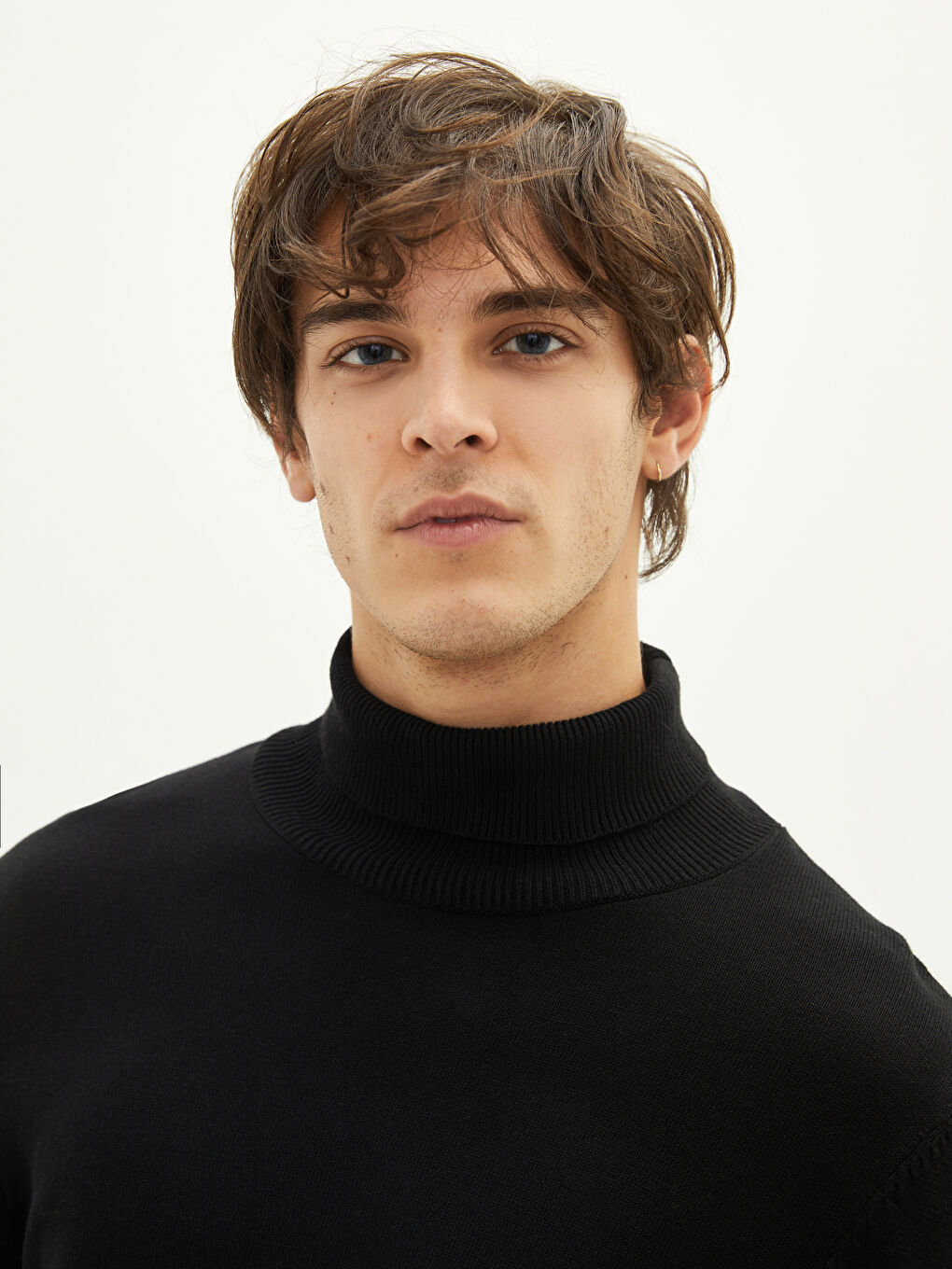 Half Turtleneck Long Sleeve Men's Knitwear Sweater-7