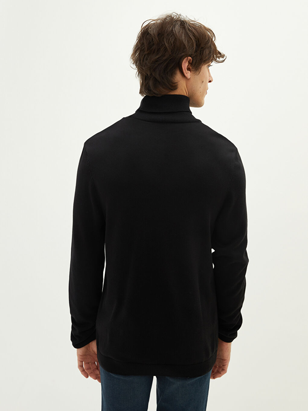 Half Turtleneck Long Sleeve Men's Knitwear Sweater-8