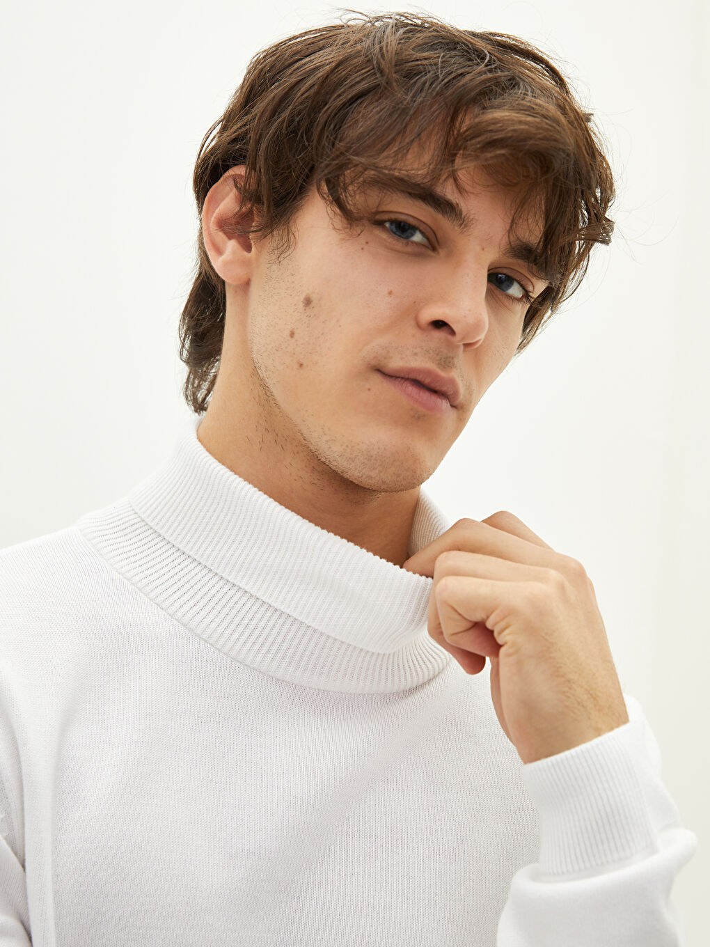 Half Turtleneck Long Sleeve Men's Knitwear Sweater-5