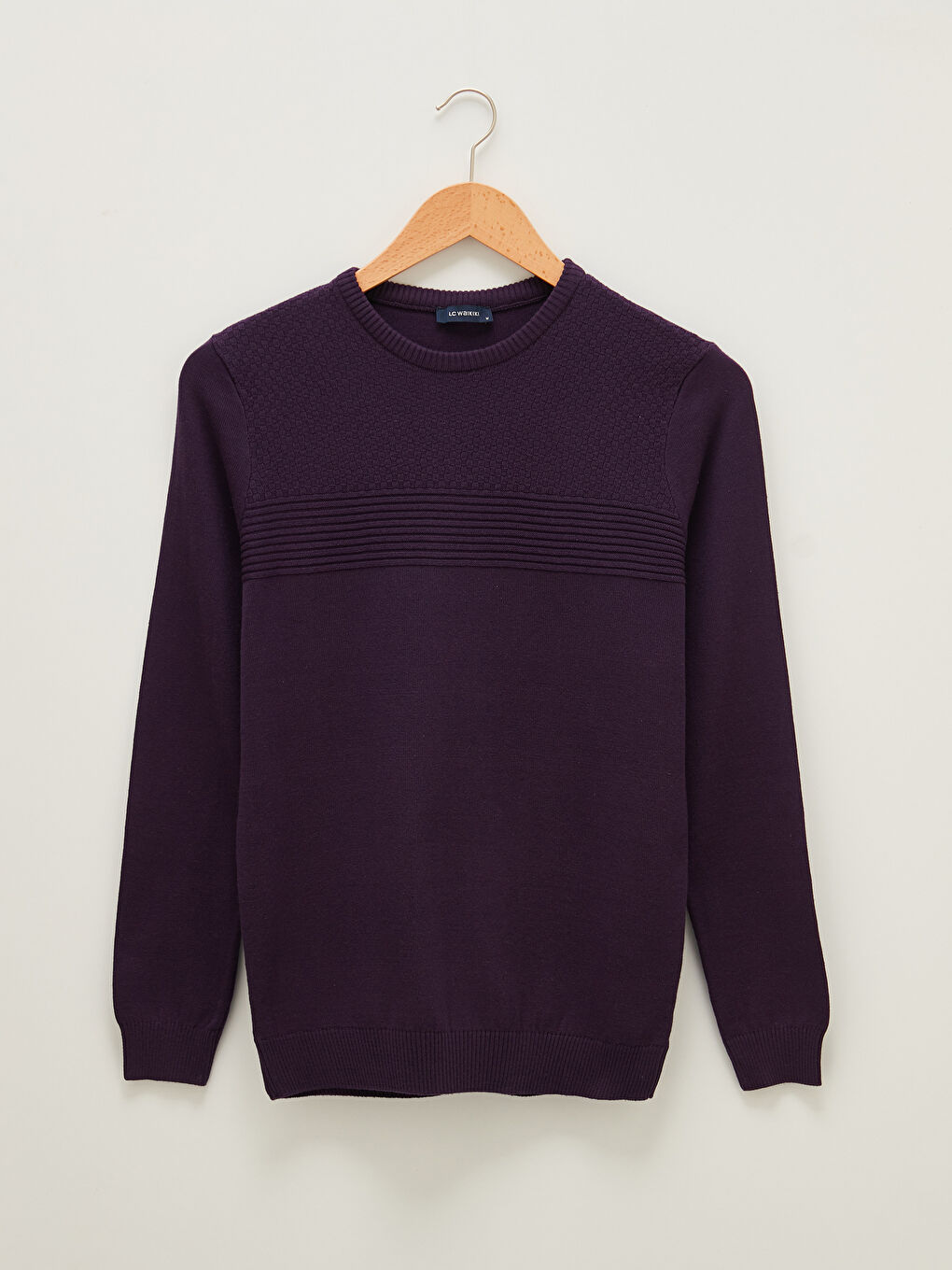 Мужской свитер с круглым вырезом из трикотажа-6