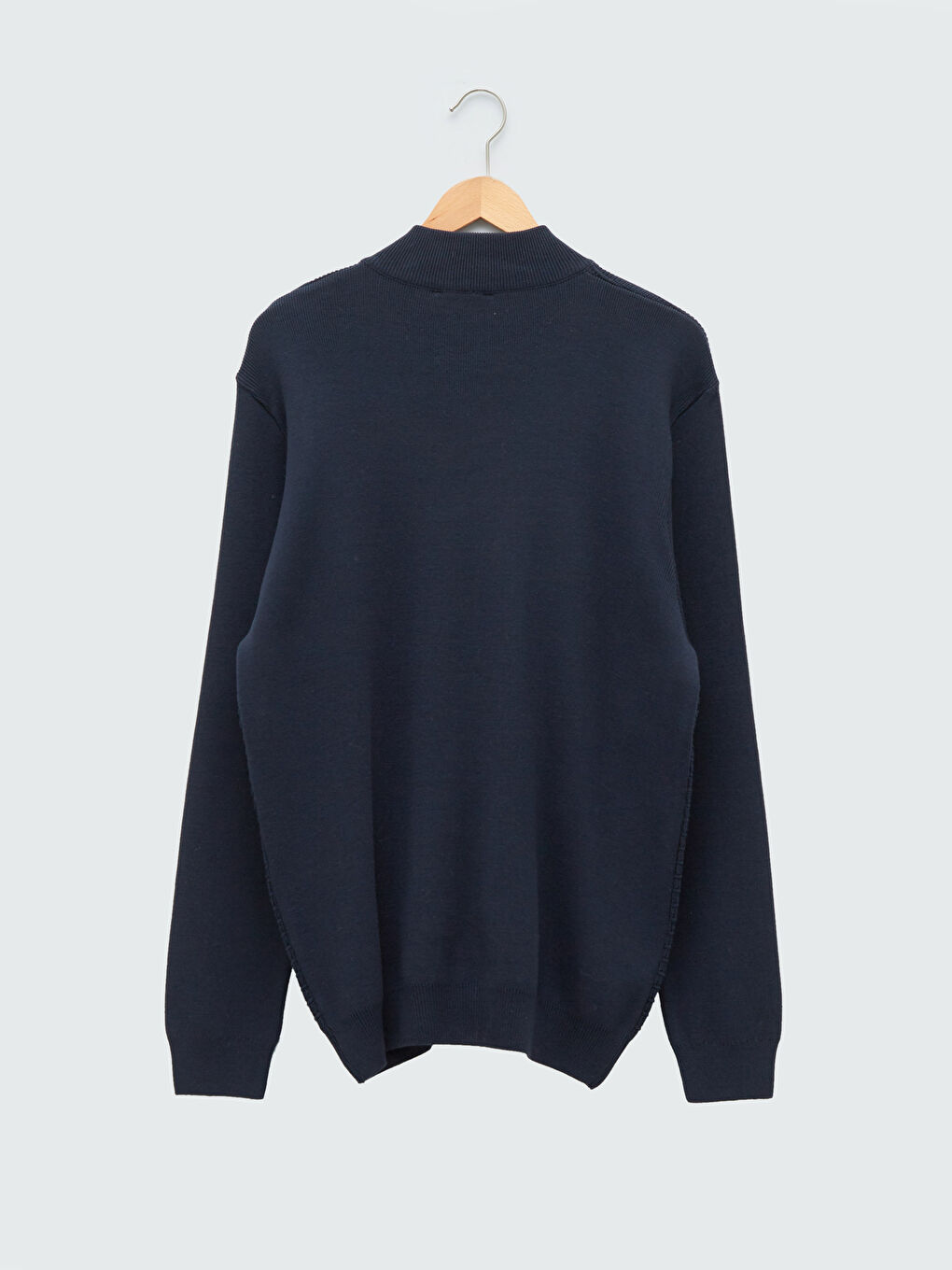 Standard Fit Turtle Neck Long Sleeve Men's Tricot Cardigan-6
