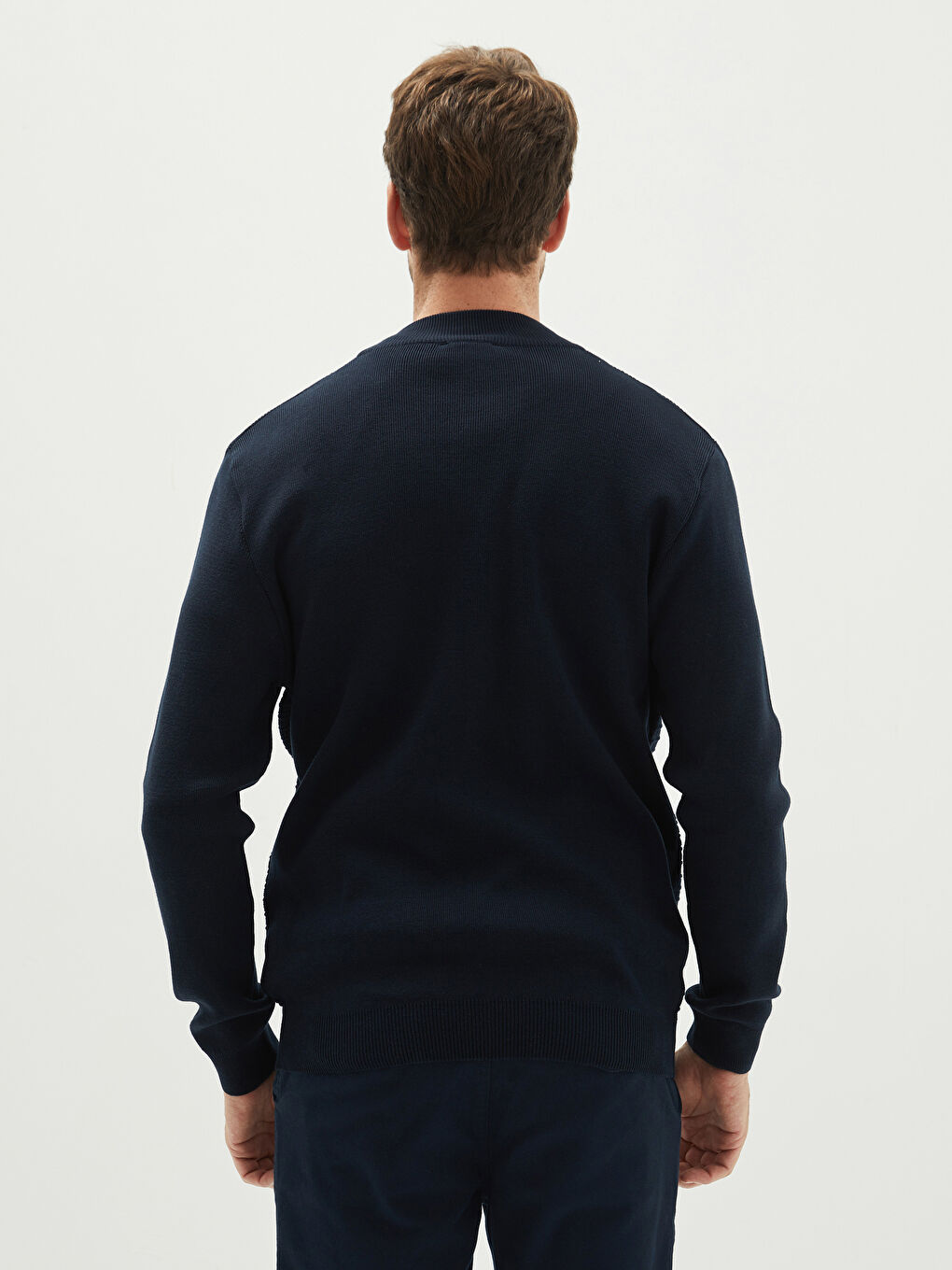 Cardigan en Tricot à Manches Longues avec Col Roulé pour Hommes de Coupe Standard-4