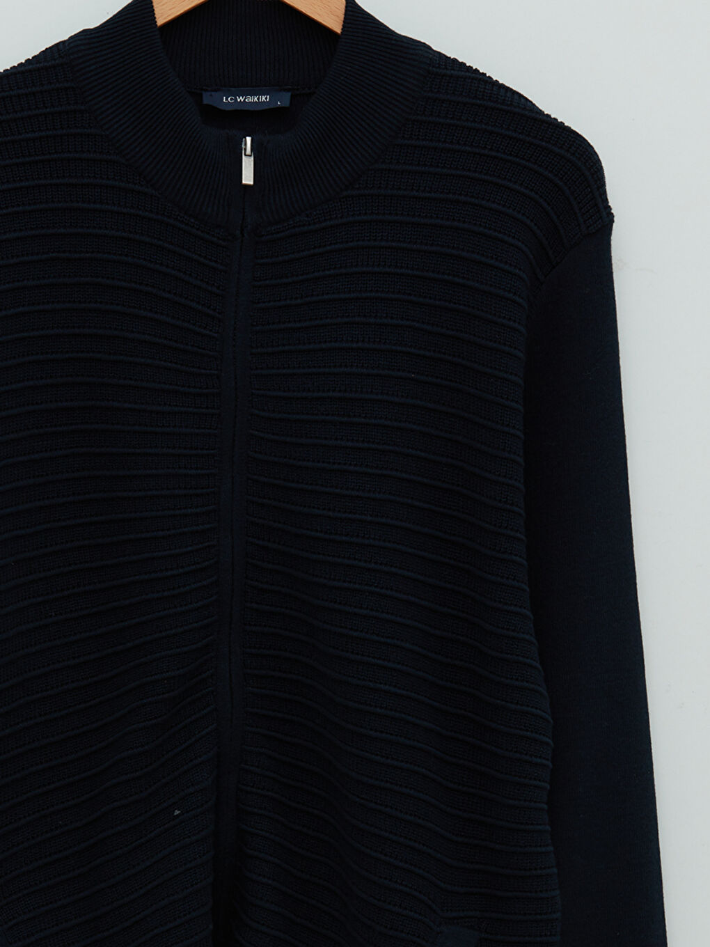 Cardigan en Tricot à Manches Longues avec Col Roulé pour Hommes de Coupe Standard-7