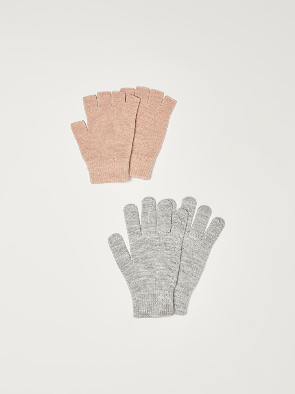 Gri Triko Kadın Eldiven 2'li