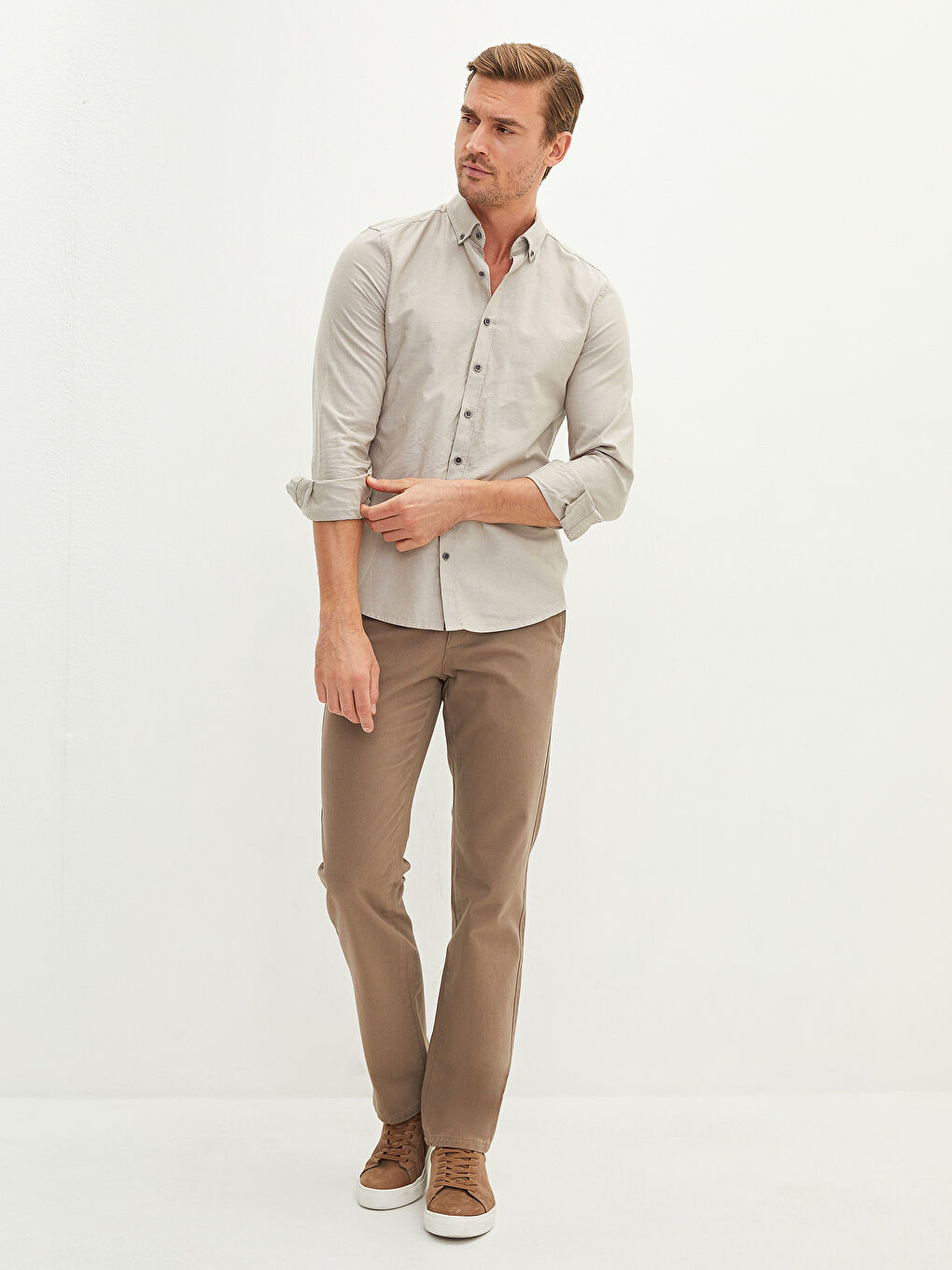 بنطلون تشينو واسع للرجال-1