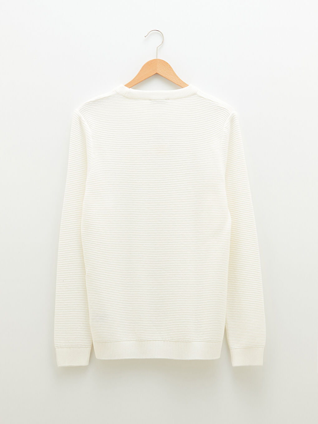 Ерлерге арналған трикотаж ұзын жеңді дөңгелек жағалы жемпір-6