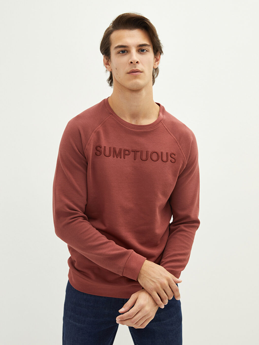 Crew Neck Long Sleeve Printed Men's Sweatshirt-1