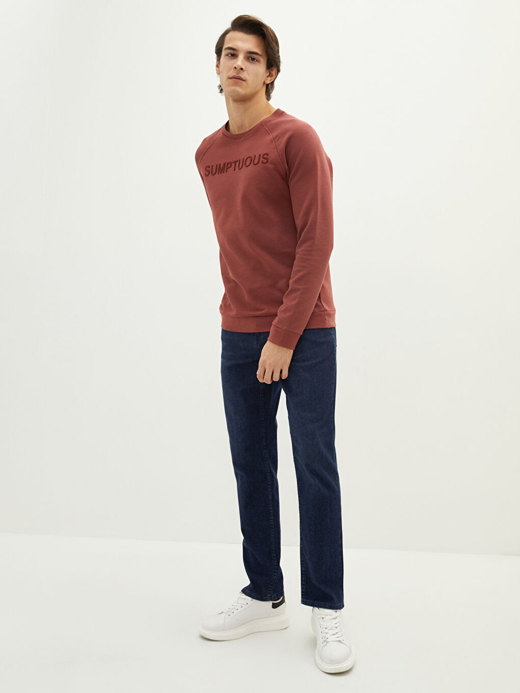 Crew Neck Long Sleeve Printed Men's Sweatshirt-2