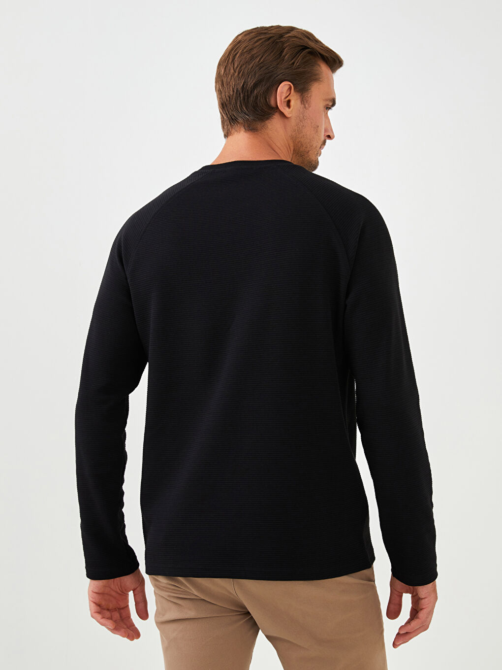 Футболка з довгим рукавом і принтом для чоловіків з круглим вирізом-3