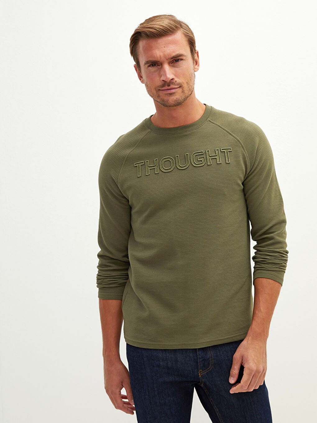 LCWAIKIKI Classic Crew Neck Long Sleeve Printed Men's T-Shirt -W11773Z8-HCZ