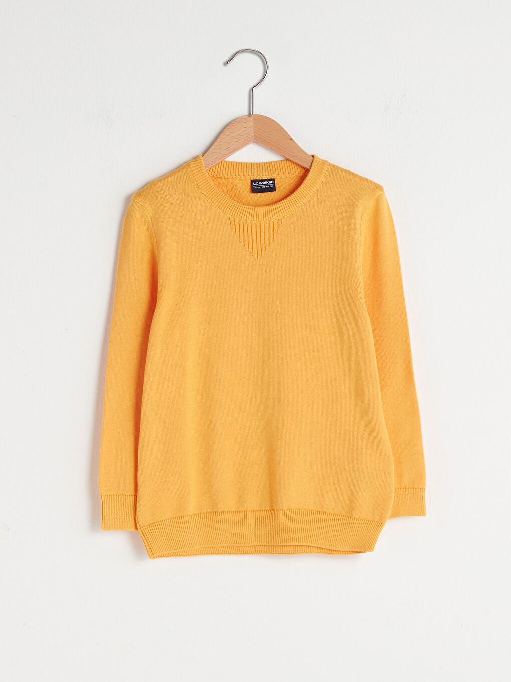 Turuncu Bisiklet Yaka Basic Uzun Kollu Erkek Çocuk İnce Triko Kazak