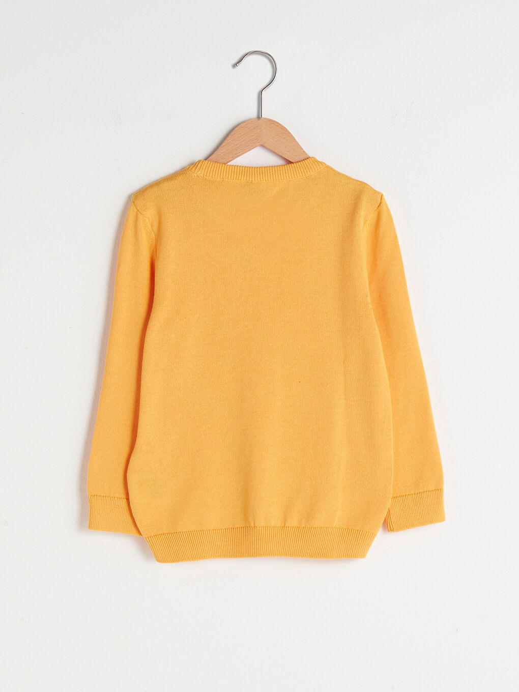 Turuncu Bisiklet Yaka Basic Uzun Kollu Erkek Çocuk İnce Triko Kazak-1