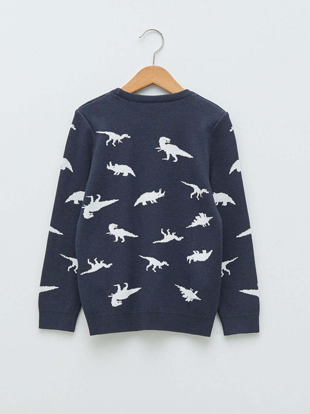 LCW Kids Crew Neck Patterned Long Sleeve Boy Thin Tricot Sweater -W11783Z4-RBY
