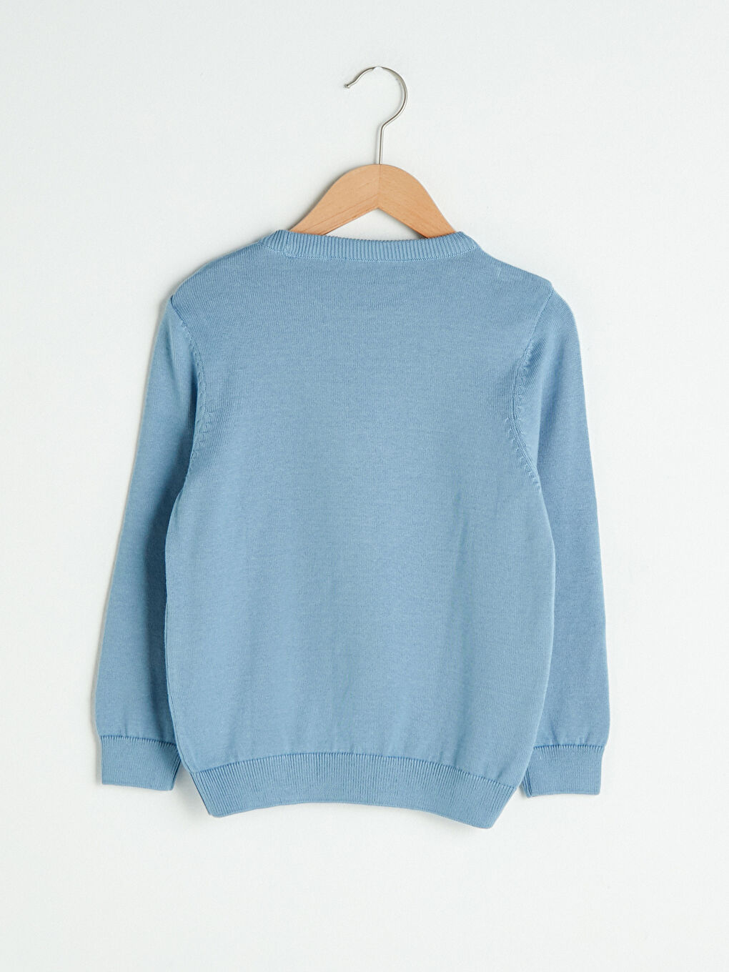 Екі жақты жылтыр дөңгелек жағалы ұлдарға арналған жұқа трикотаж жемпір-2