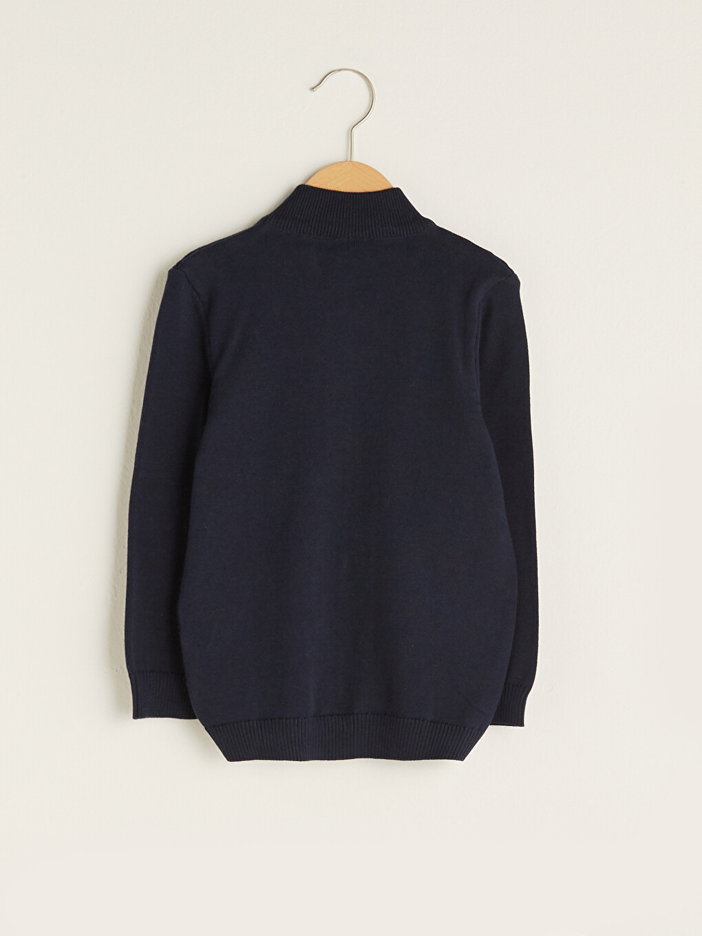 Basic Stand Collar Long Sleeve Boy's Slim Knitwear Cardigan-4