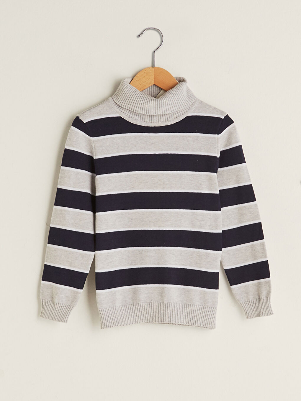 Turtleneck Striped Long Sleeve Boy's Slim Knitwear Sweater