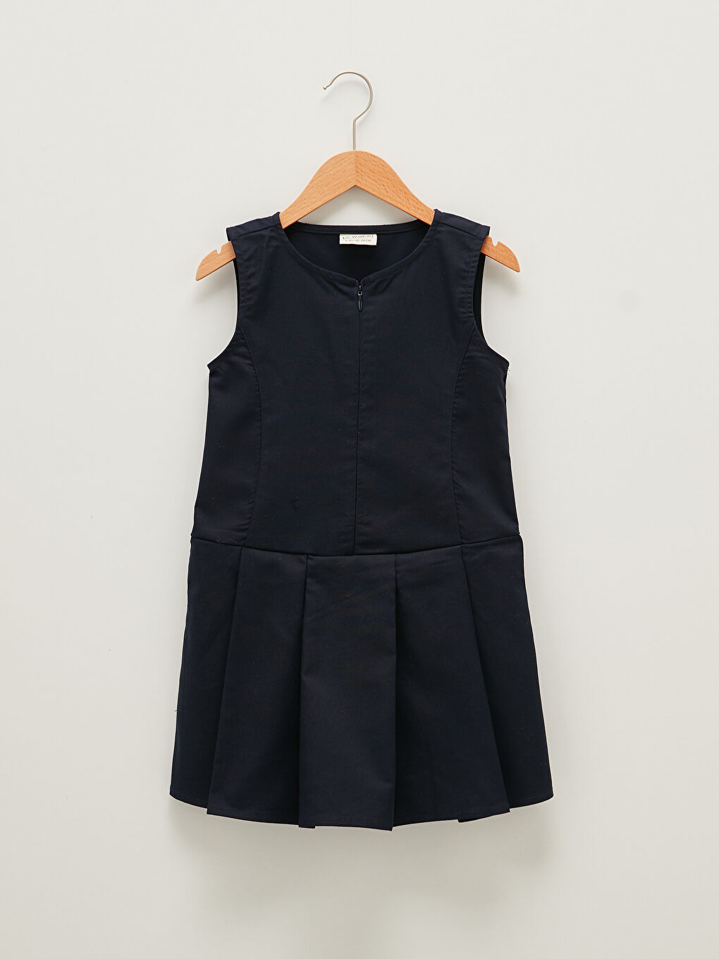 LCW Kids Rundhalsausschnitt Basic Falten Mädchen Kleid -W11799Z4-HRC