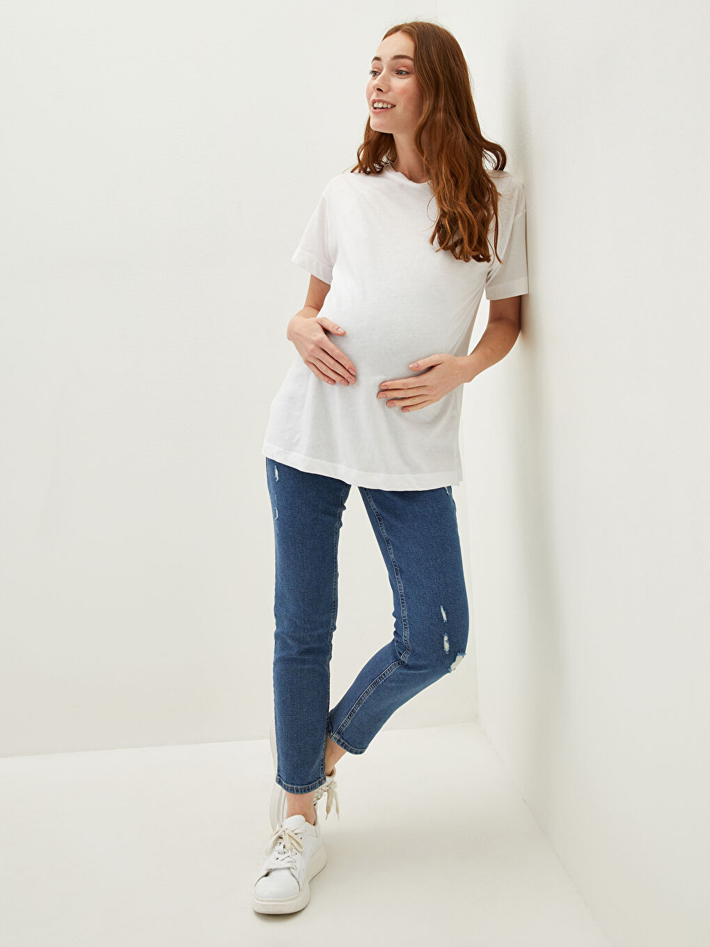 Джинсы для беременных Rodeo с высокой посадкой, прямым кроем Slim Mom, деталями карманов и вставкой для живота