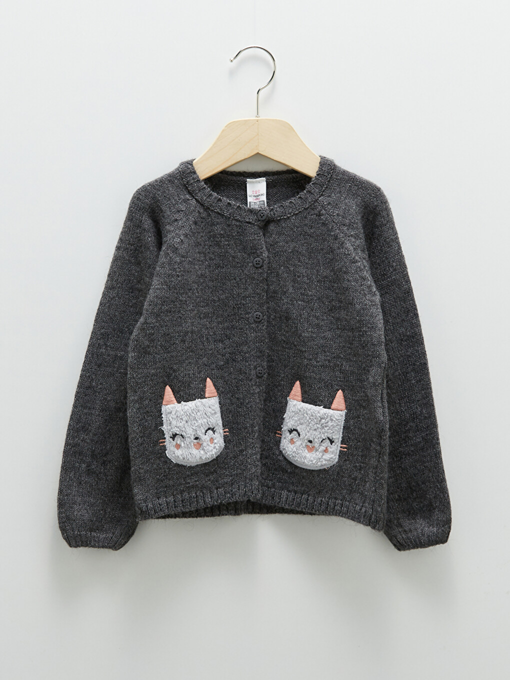Crew Neck Long Sleeve Baby Girl Knitwear Cardigan