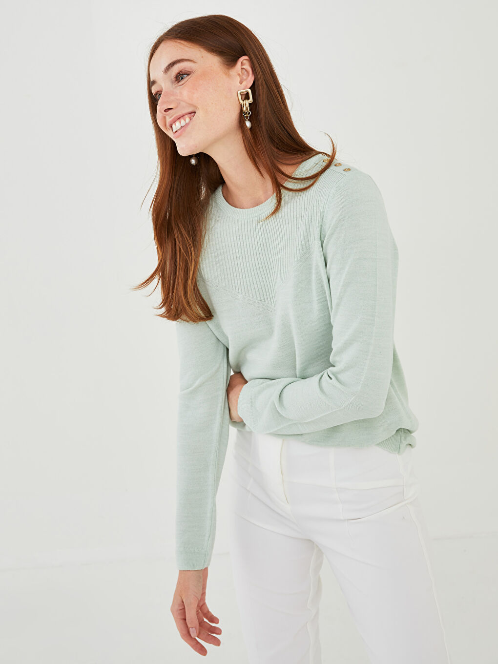 Žena ZELENA Džemper -1