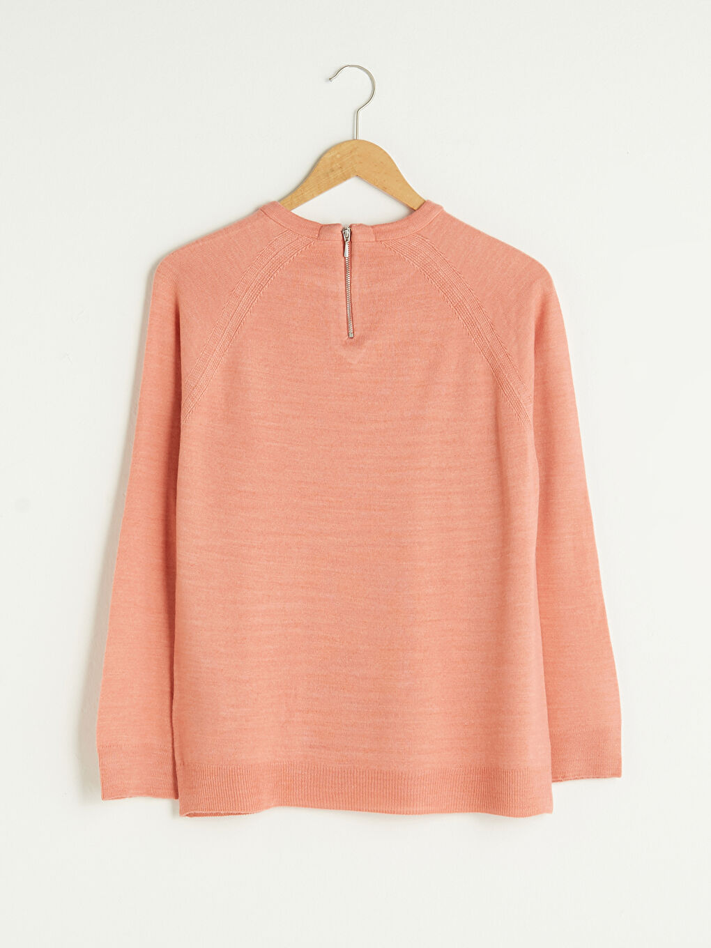 Crew Neck Self Patterned Long Sleeve Women's Tricot Jumper-6