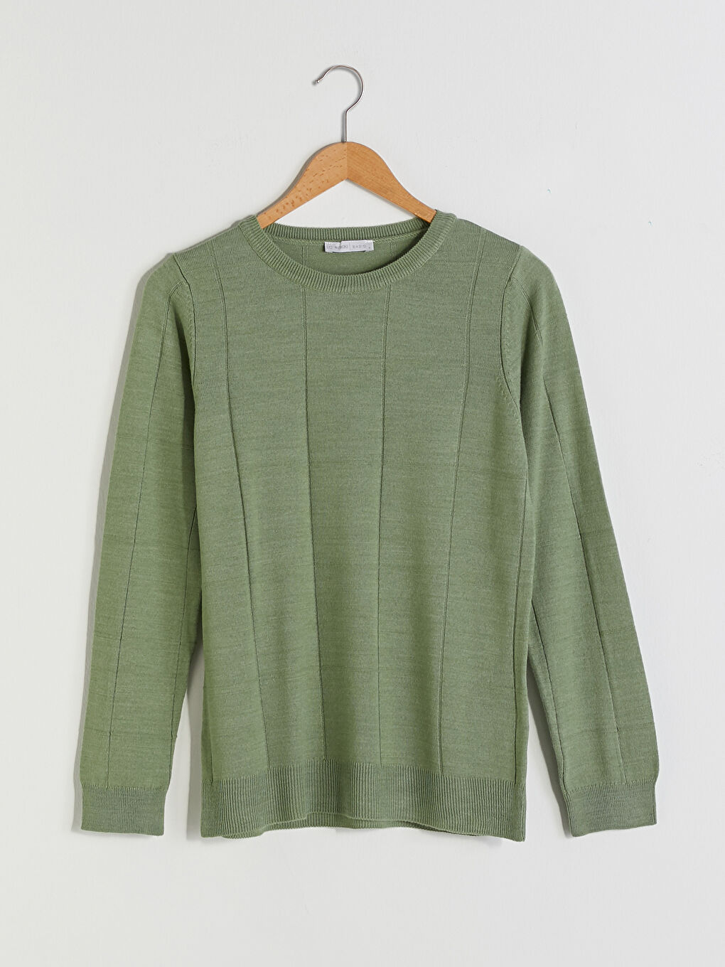 Пуловер с кръгло деколте, с шарки, дълъг ръкав, плетиво за жени-6