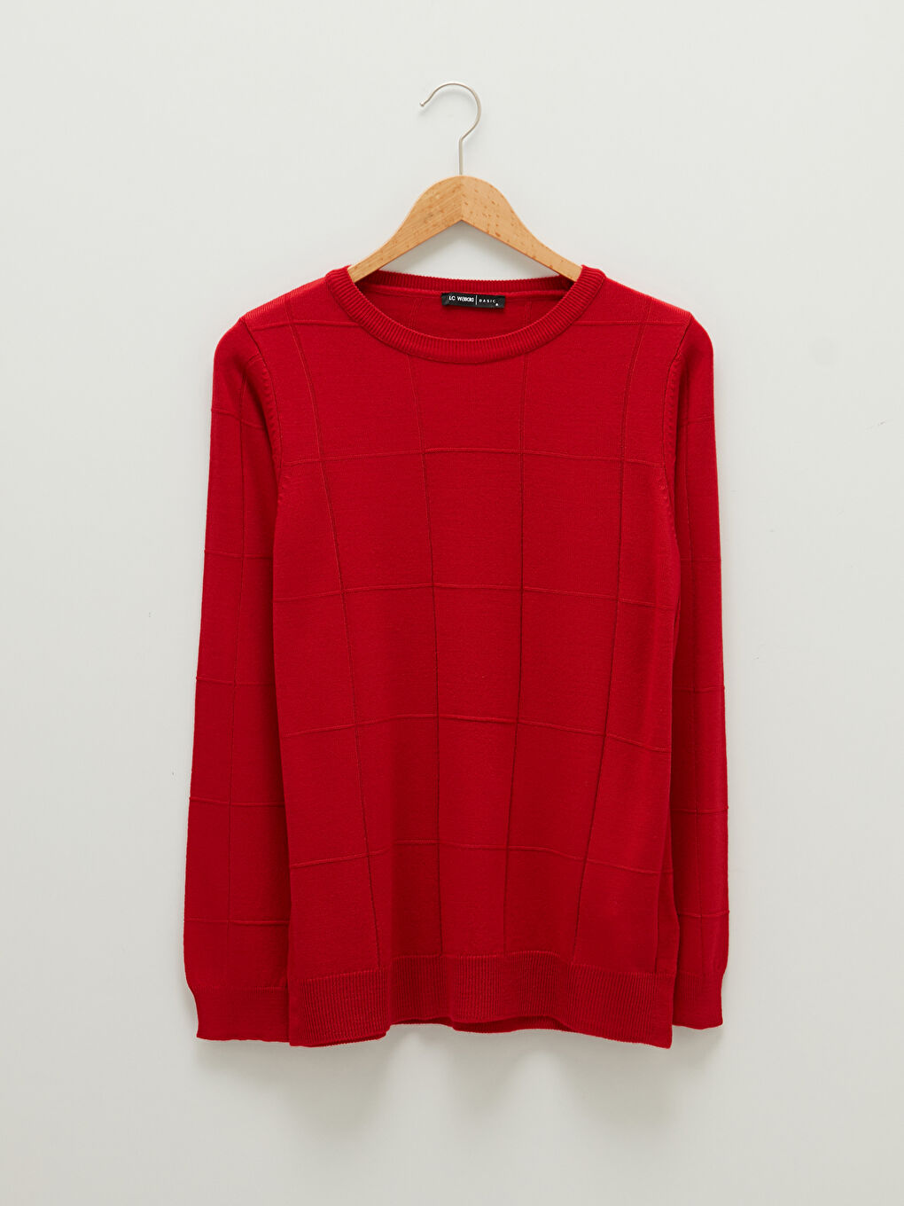 Светр з круглим вирізом горловини, візерунковий, довгий рукав, трикотажний, для жінок-5