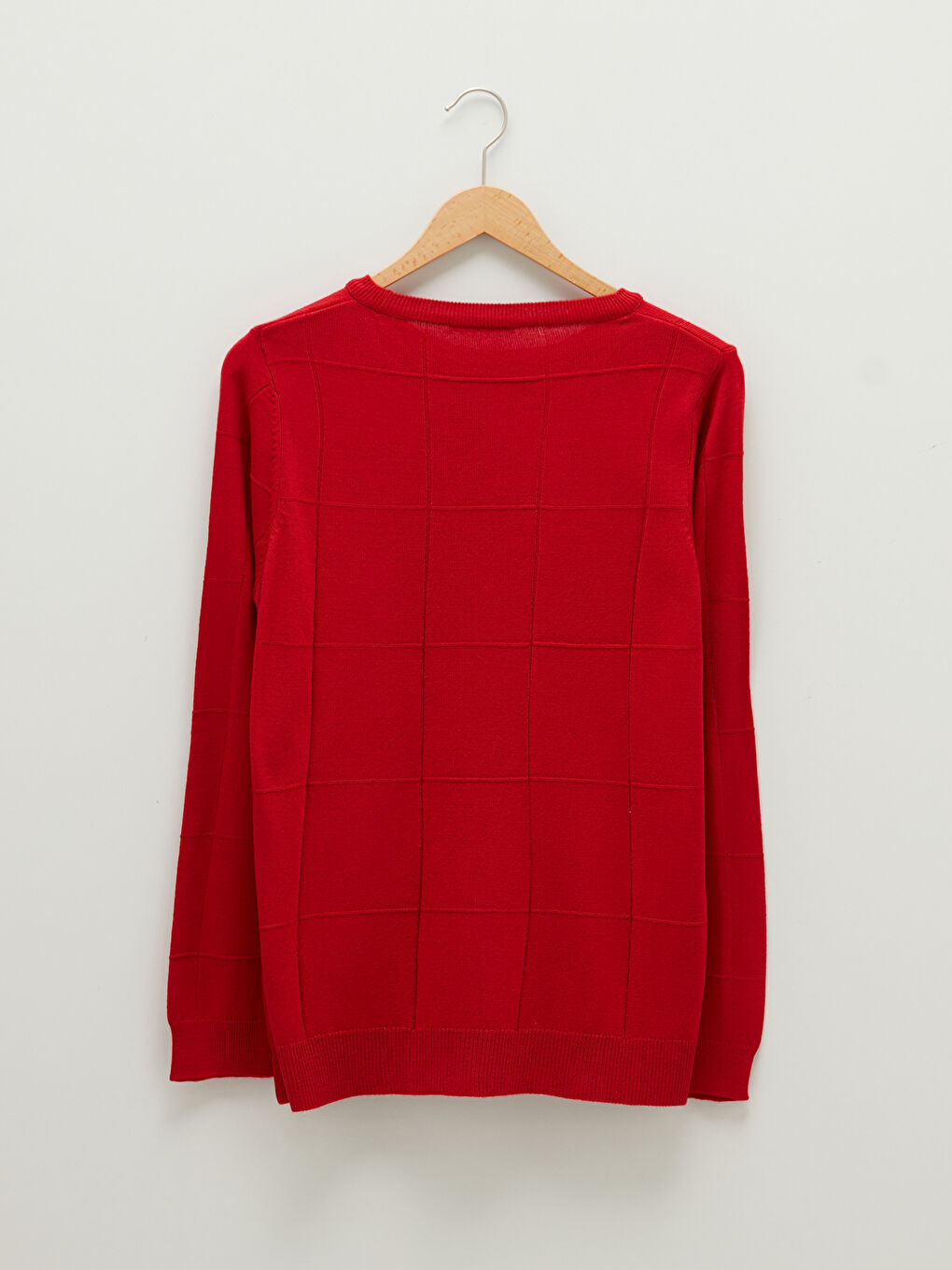 Светр з круглим вирізом горловини, візерунковий, довгий рукав, трикотажний, для жінок-6