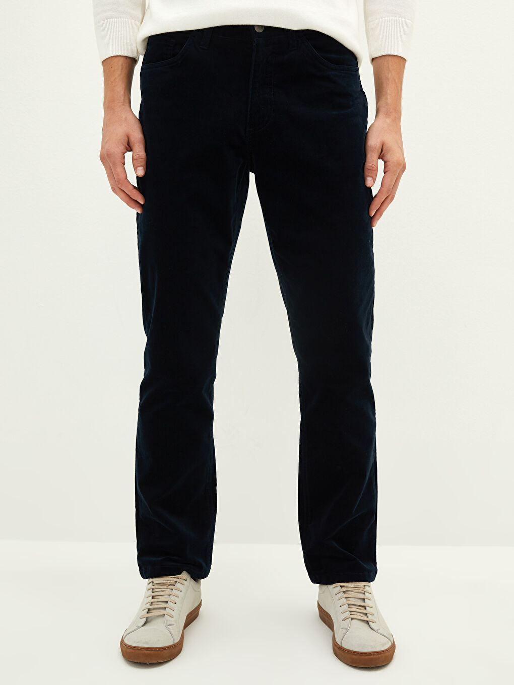Relaxed Fit Velvet Men's Trousers-2