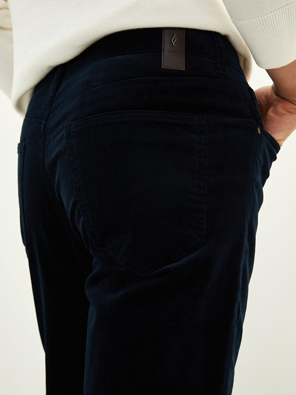 Relaxed Fit Velvet Men's Trousers-3