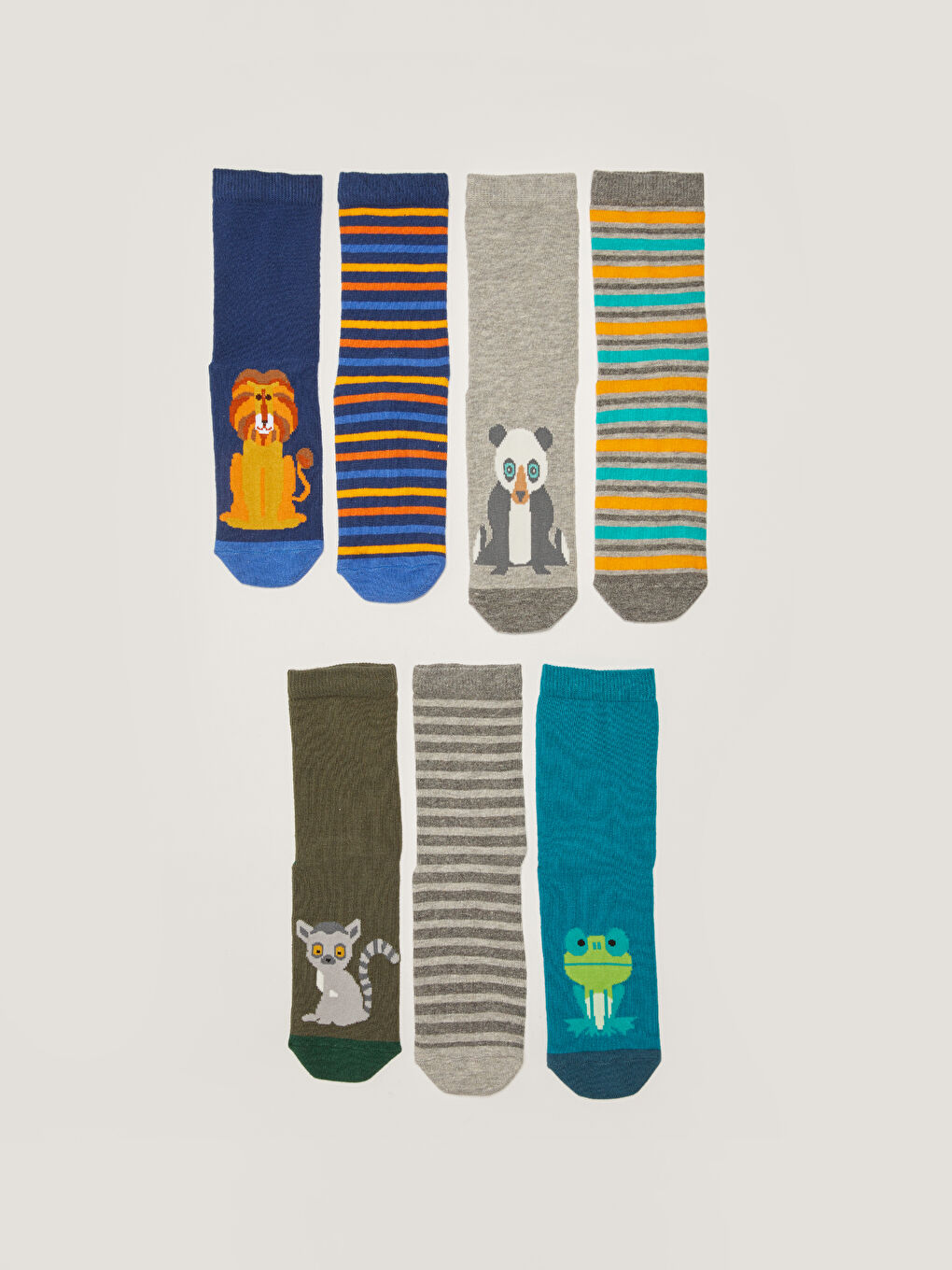 AMPACK COLORS グッズセット LCW Kids Patterned Boys' Ankle Socks 7 Pack -W11886Z4-K00