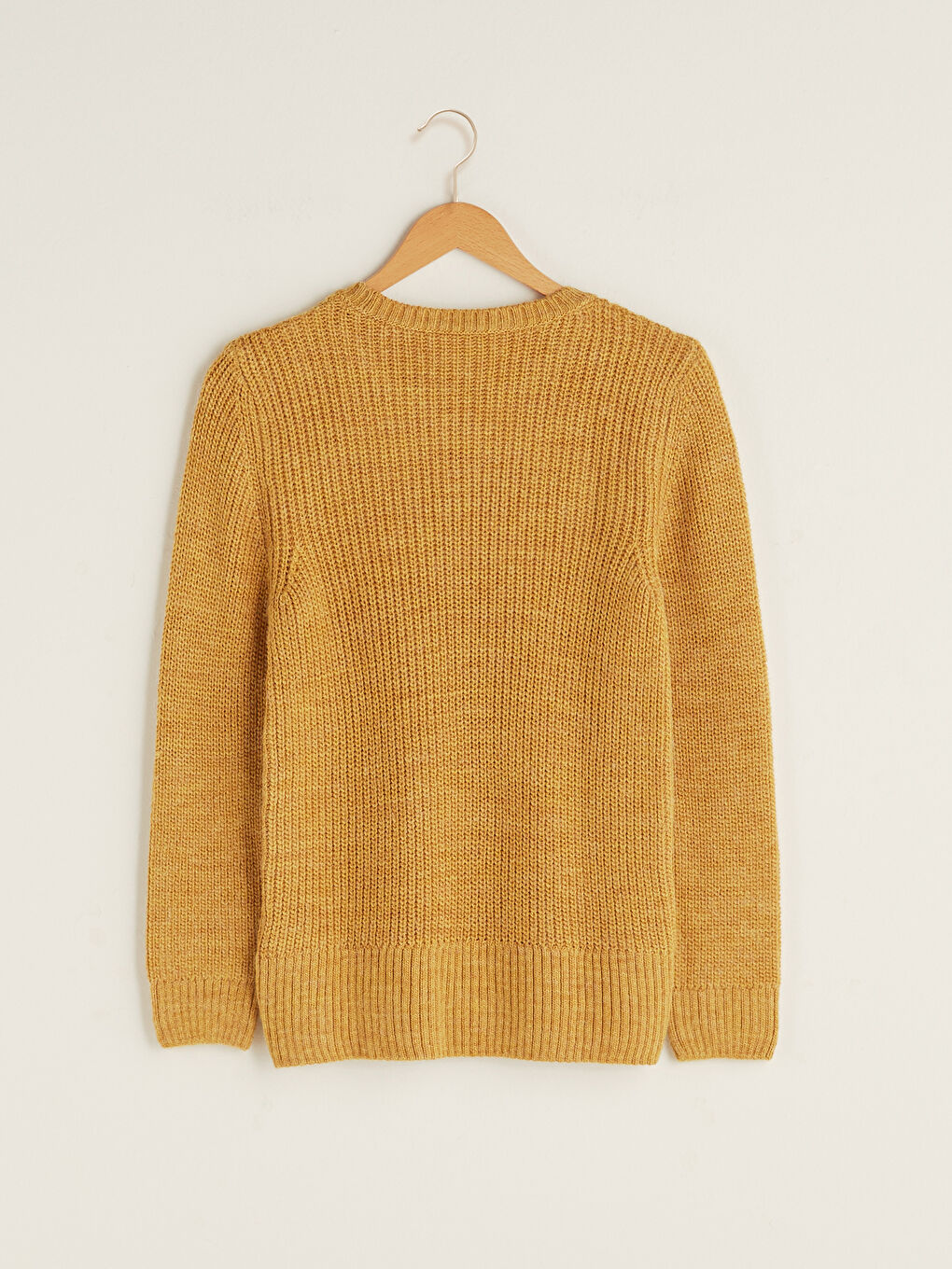 Свитер из трикотажа с круглым вырезом, узорчатый, с длинным рукавом для женщин-6