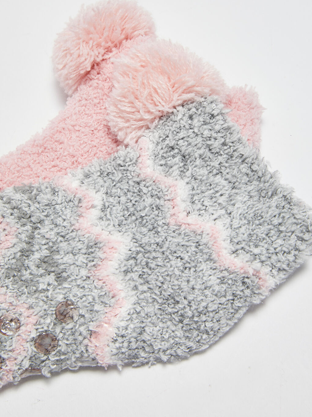 Patterned Pompom Detailed Women's Home Socks 2-Pack-2