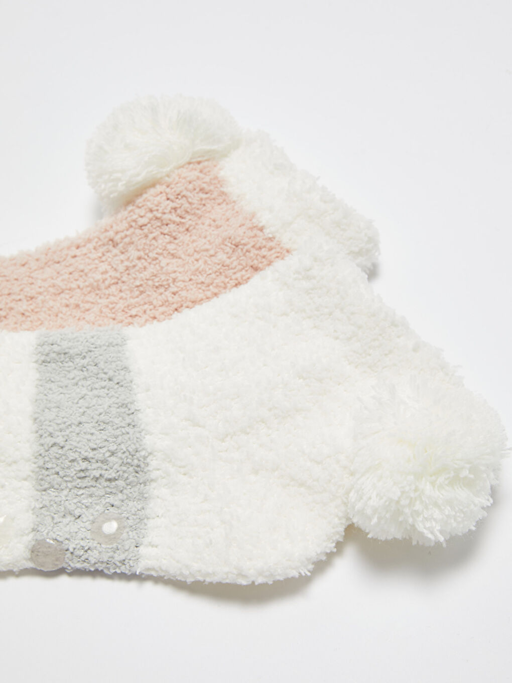 LCW DREAM Gemusterte Pompon-Details Damen-Haussocken 2er-Pack -W11979Z8-EEW
