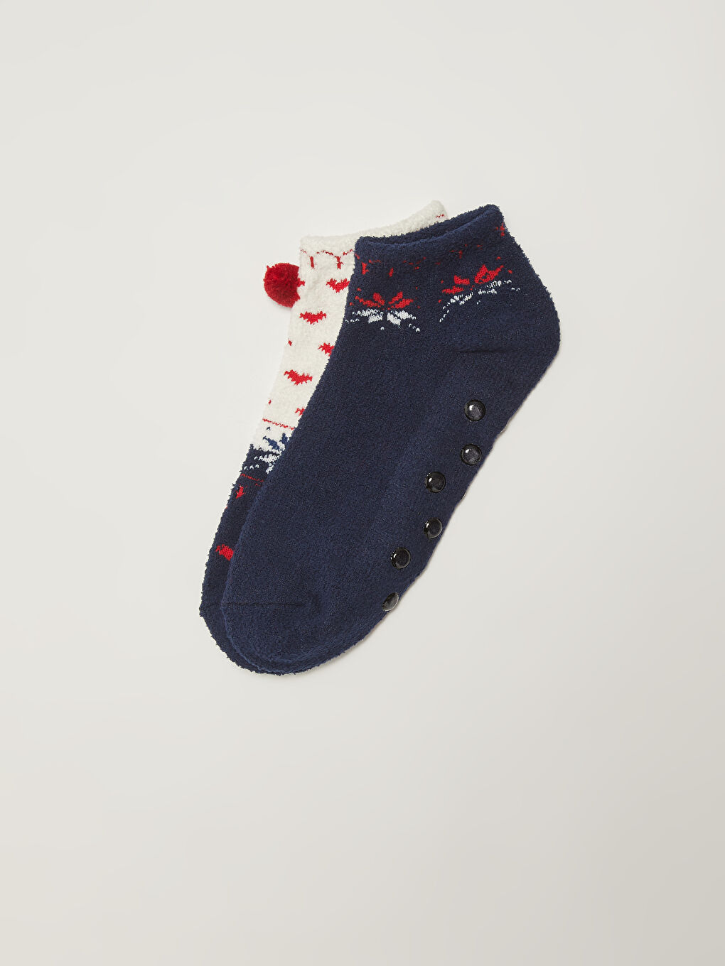 New Year Themed Non-Slip Sole Women's Home Socks 2-Pack