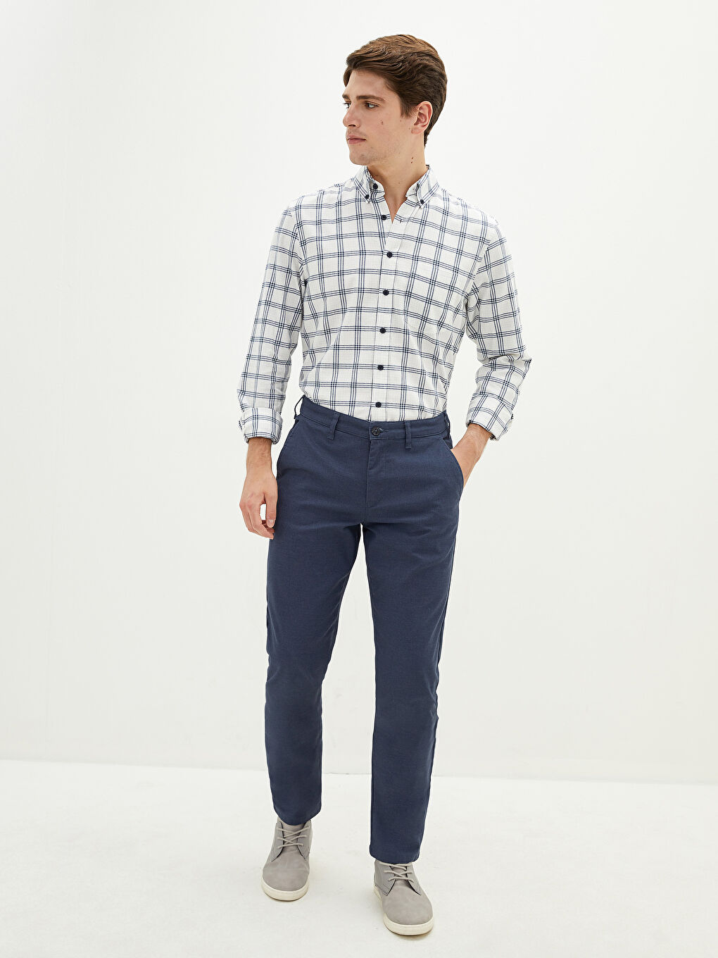 Pantalons Texturés Coupe Svelte Pour Hommes