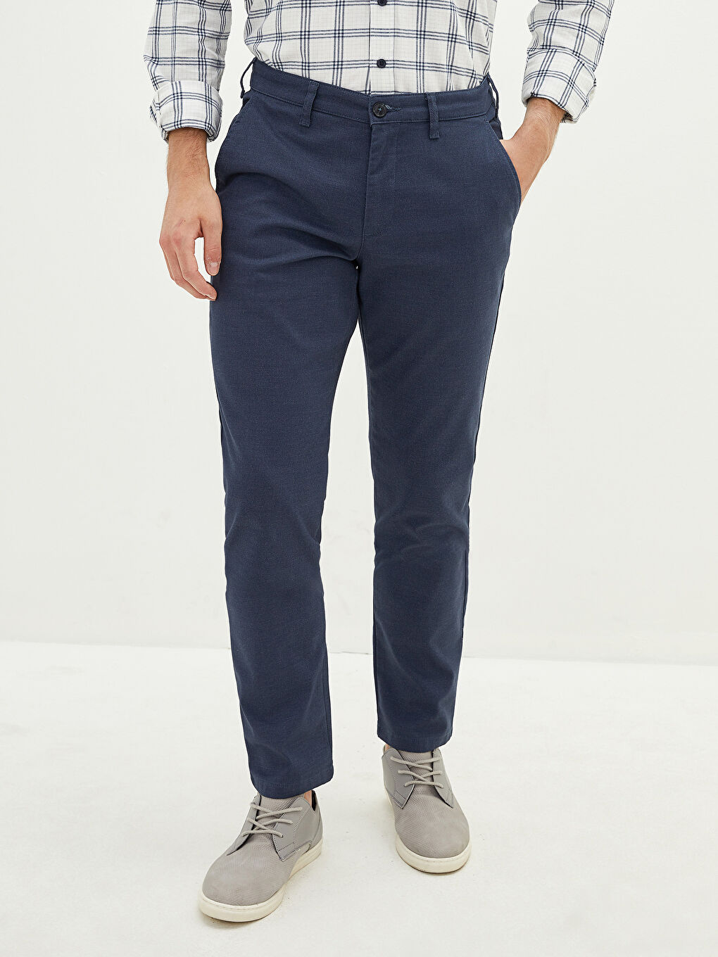 Pantalons Texturés Coupe Svelte Pour Hommes-3