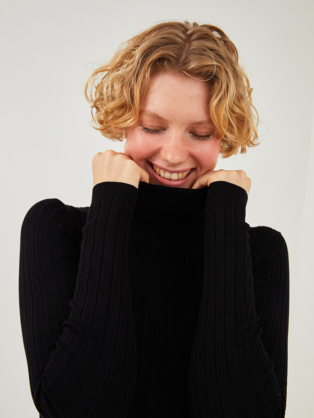 LCW Vision Turtleneck Regular Long Sleeve Women's Basic Tricot Sweater -W12017Z8-CVL