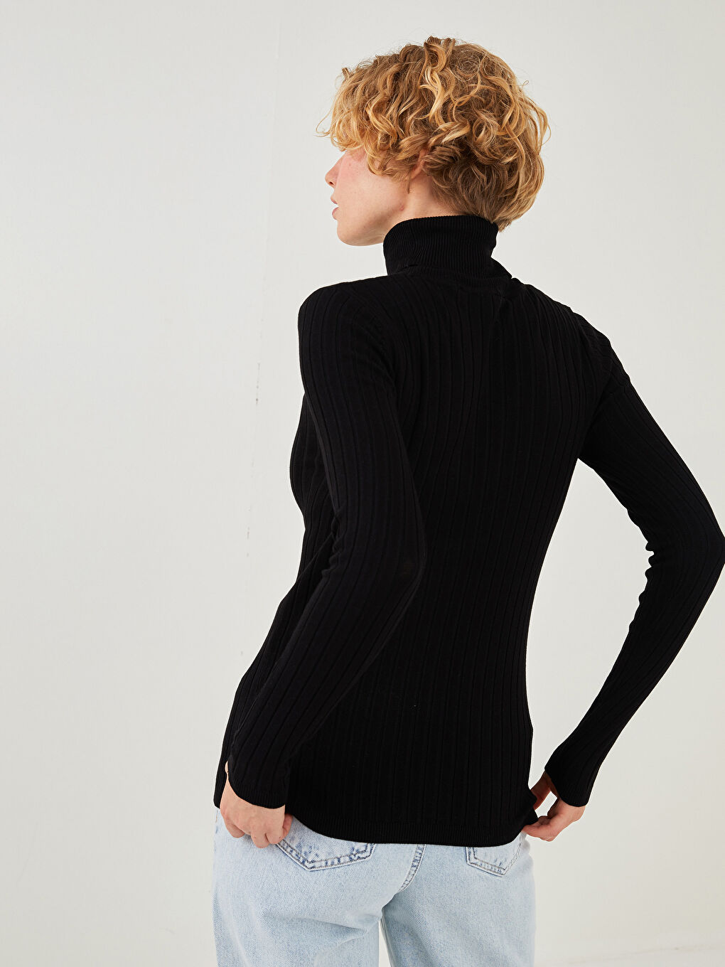 LCW Vision Turtleneck Regular Long Sleeve Women's Basic Tricot Sweater -W12017Z8-CVL