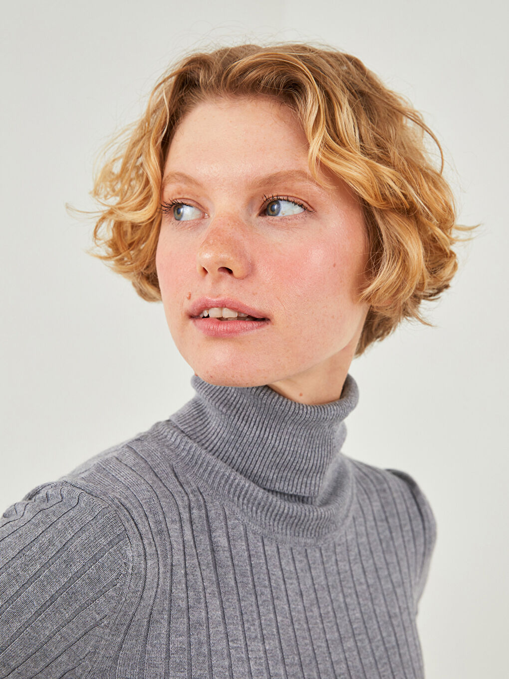 LCW Vision Turtleneck Regular Long Sleeve Women's Basic Tricot Sweater -W12017Z8-D5P