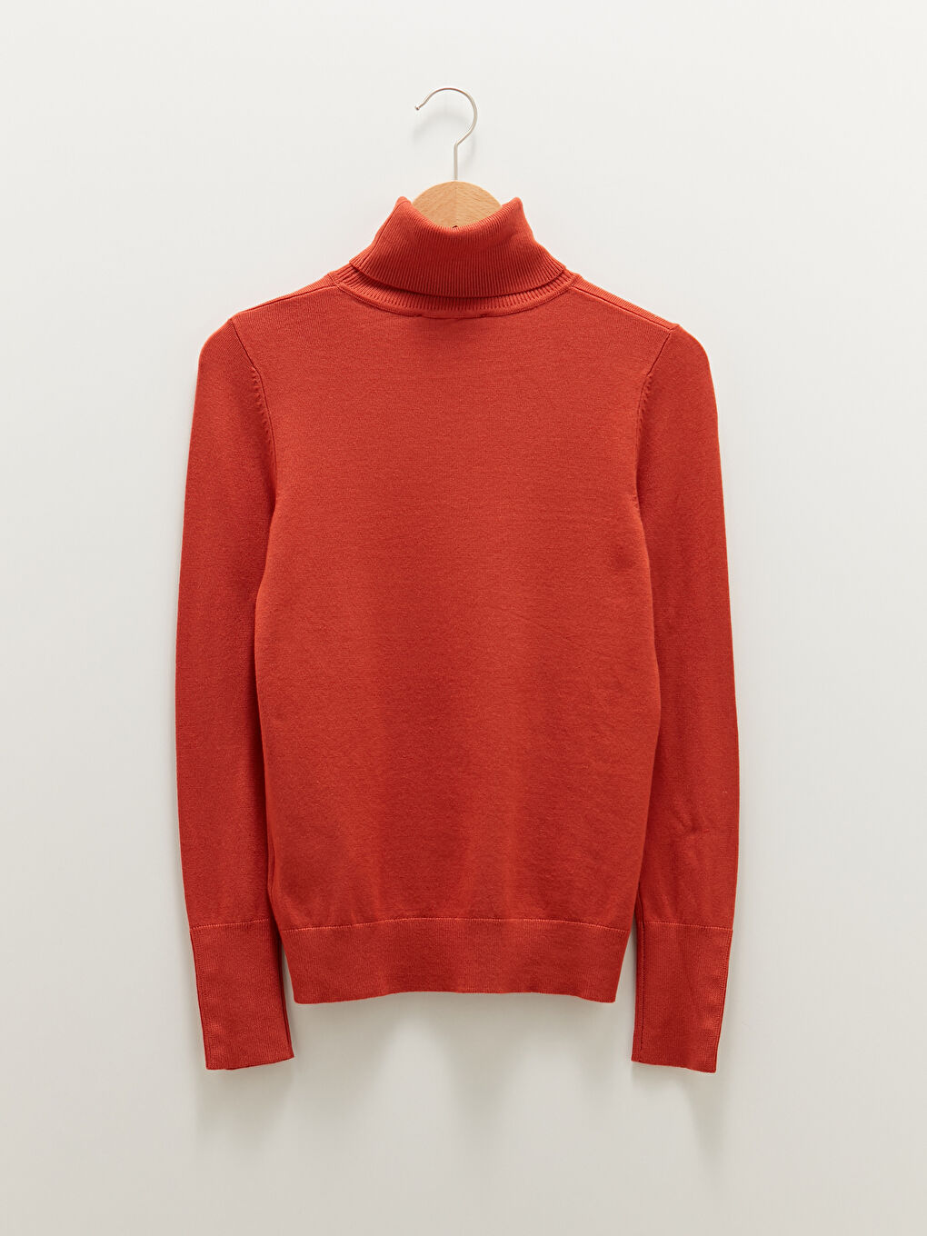 Pull-over Uni à Manches Longues pour Femmes en Tricot avec Col roulé-7