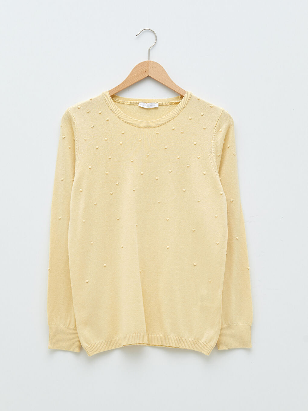 LCWAIKIKI Basic Rundhalsausschnitt Punktmuster Strickpullover für Damen -W12034Z8-G0Y