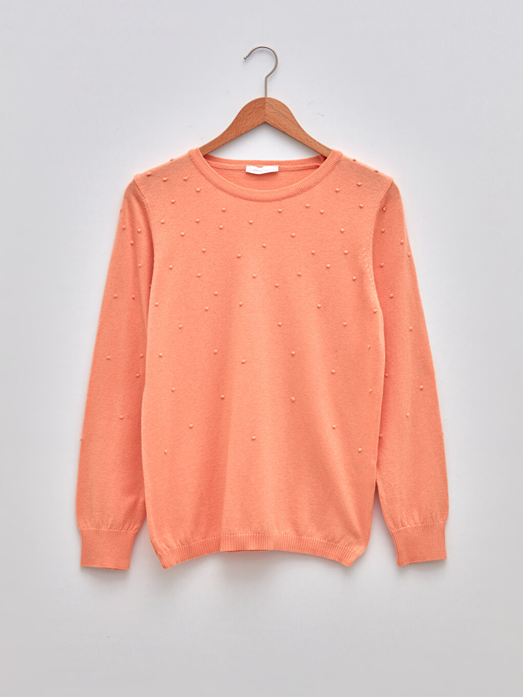 Mercan Bisiklet Yaka Puantiyeli Kadın Triko Kazak-5